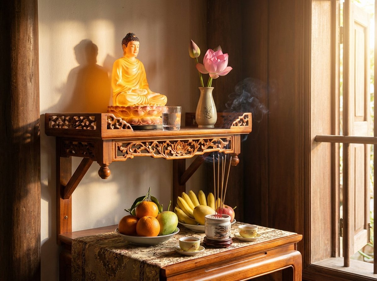 Có Nên Lập Bàn Thờ Phật Chung Bàn Thờ Gia Tiên