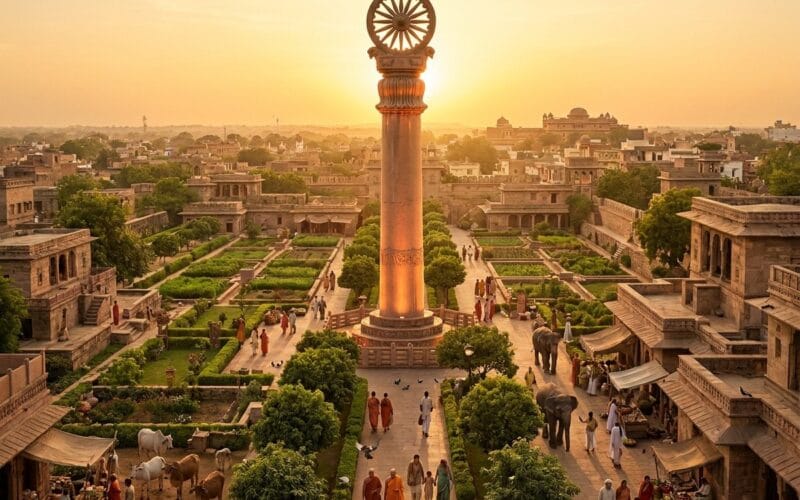 vua a dục ashoka trụ đá pháp luân