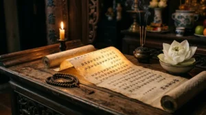 Chú Đại Bi Toàn Văn: 84 Câu Phiên Âm Hán-Việt Đầy Đủ (Bản Chuẩn) 11 chú đại bi toàn văn cuốn kinh trên bàn thờ