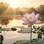 vãng sinh hoa sen ánh bình minh
