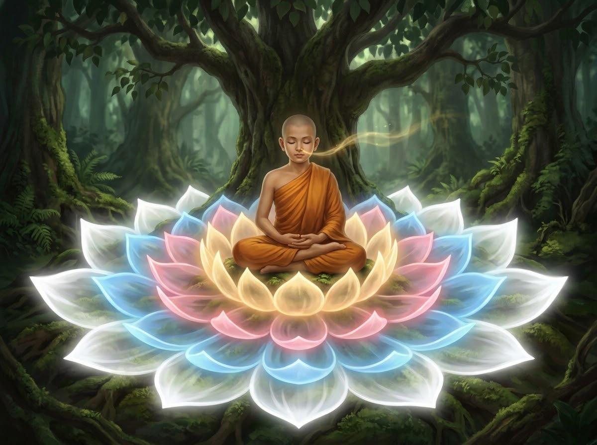 Tóm Tắt Đại Kinh Giáo Giới La Hầu La (Kinh Trung Bộ 62): Bảy Đại 3 16 công đoạn Anapanasati Quán Hơi Thở mang lại an lạc tịch tĩnh