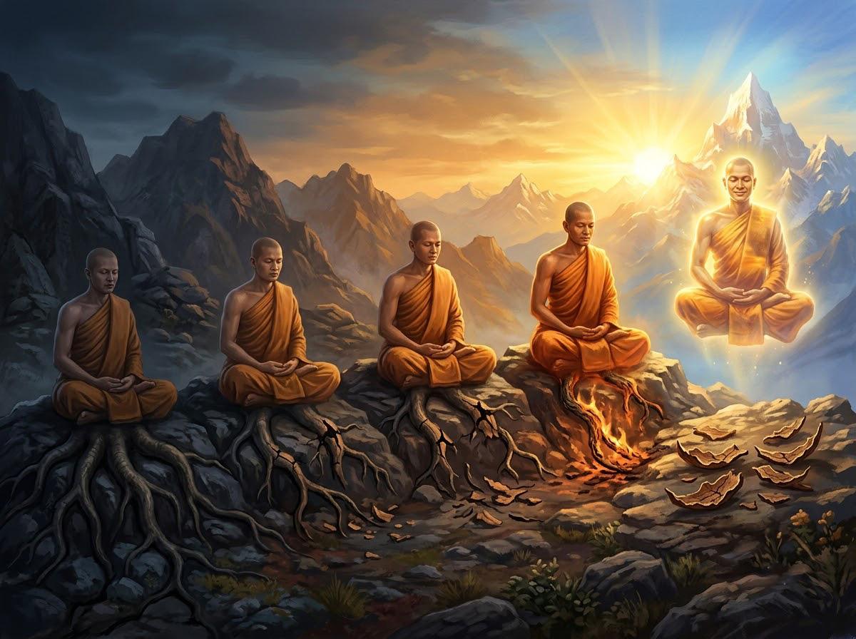 Tóm Tắt Đại Kinh Mālunkyā (Kinh Trung Bộ 64): Năm Kết Sử 3 Tiến trình Thiền quán diệt trừ Năm Hạ Phần Kết Sử giải thoát Niết bàn