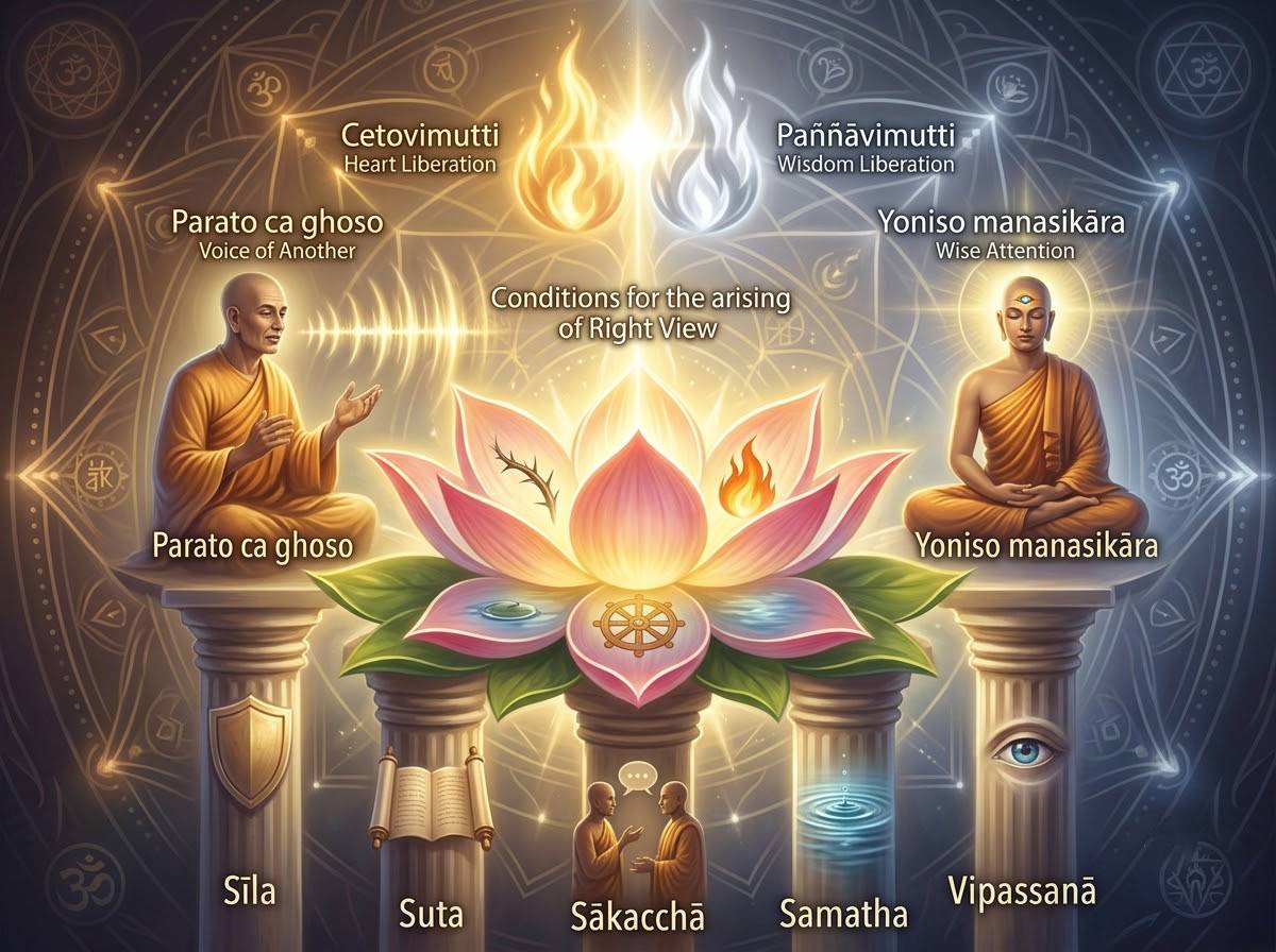Tóm Tắt Đại Kinh Phương Quảng - Kinh Trung Bộ 43: Nhận Biết Trí Tuệ - Nhận Thức 3 Bản chất của Chánh Kiến Bốn Thánh Đế và các trạng thái Tâm Giải Thoát