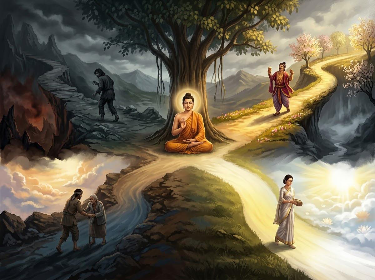 Tóm Tắt Kinh Hạnh Con Chó (Kinh Trung Bộ 57): Quả Báo Nghiệp 3 Bài học về Bốn loại nghiệp báo trong Kinh Hạnh Con Chó