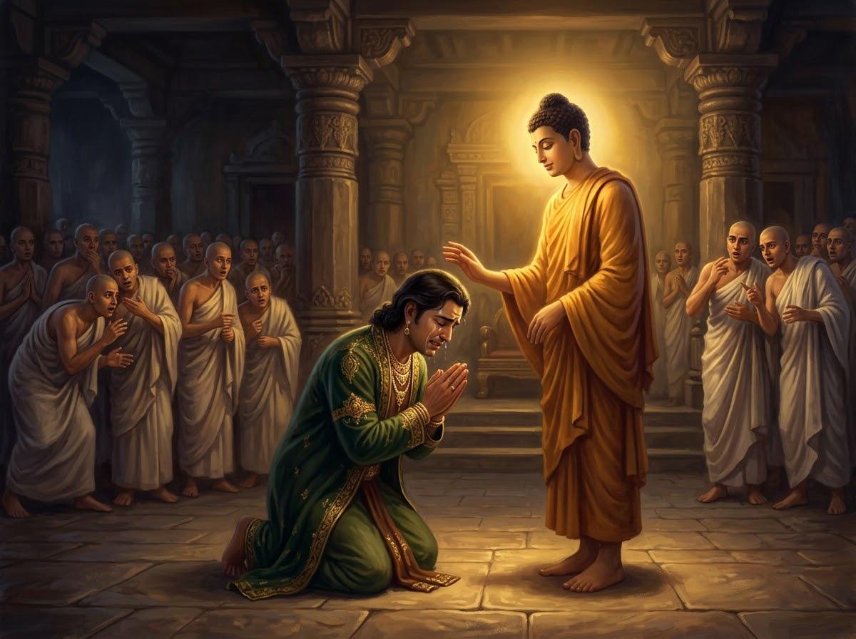 Tóm Tắt Kinh Ưu Ba Ly (Kinh Trung Bộ 56): Ý Nghiệp Tối Trọng 3 Gia chủ Upali quy y Phật và lòng bao dung vô lượng của Đức Thế Tôn