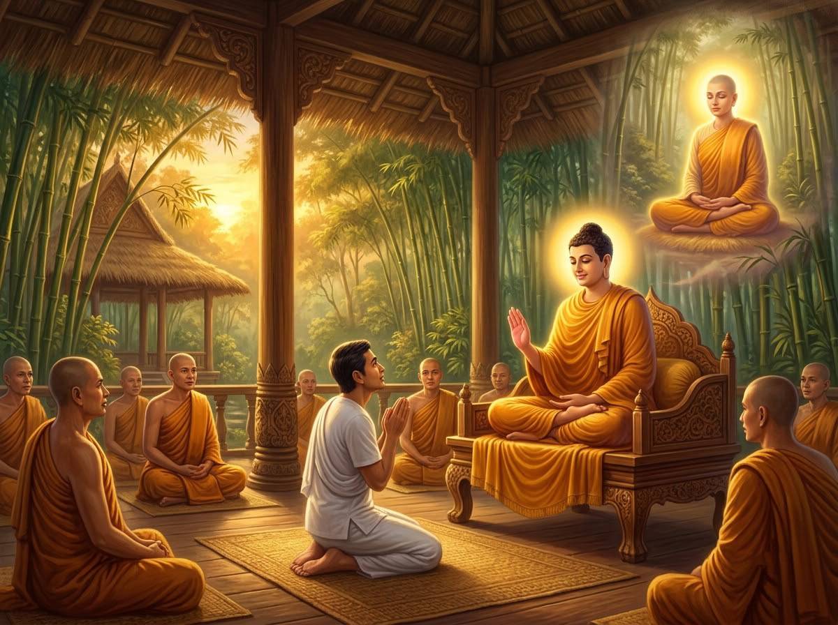 Tóm Tắt Tiểu Kinh Phương - Kinh Trung Bộ 44: Cái Tôi Và Bát Chánh Đạo 3 Đức Phật tán thán trí tuệ uyên bác của Tôn giả Ni Dhammadinnā sau cuộc đố đáp