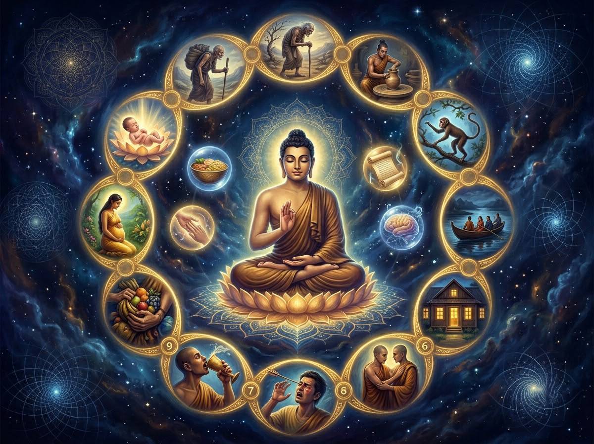 Tóm Tắt Đại Kinh Đoạn Tận Ái - Kinh Trung Bộ 38: 12 Nhân Duyên Và Luân Hồi 3 Vòng xích 12 Nhân duyên và Bốn loại Thức ăn dẫn đến sự khởi sinh và chấm dứt đau khổ