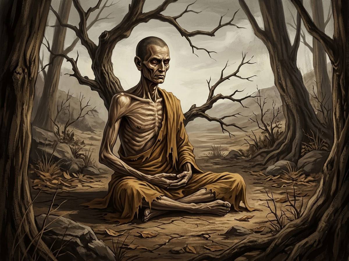 Tóm Tắt Đại Kinh Saccaka - Kinh Trung Bộ 36: Tu Thân, Tu Tâm Và Trung Đạo 2 Đức Phật trải qua giai đoạn tu khổ hạnh ép xác kiệt quệ trước khi tìm ra Trung Đạo