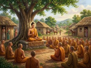 Tóm Tắt Đại Kinh Xóm Ngựa - Kinh Trung Bộ 39: Lộ Trình Tu Từ Thấp Đến Cao 13 Đức Phật thuyết giảng Đại Kinh Xóm Ngựa cho các Tỳ-kheo tại thị trấn Assapura