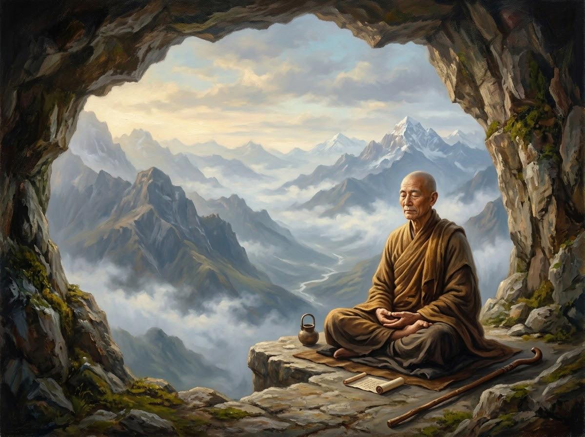 Bậc Thầy Thấu Triệt Tánh Không — Sự Tích Tôn Giả Tu Bồ Đề 1 Tôn giả Tu Bồ Đề mặc y vàng trang nghiêm quỳ chắp tay đối thoại cùng Đức Phật trong pháp hội Kinh Kim Cang tại tinh xá Kỳ Viên