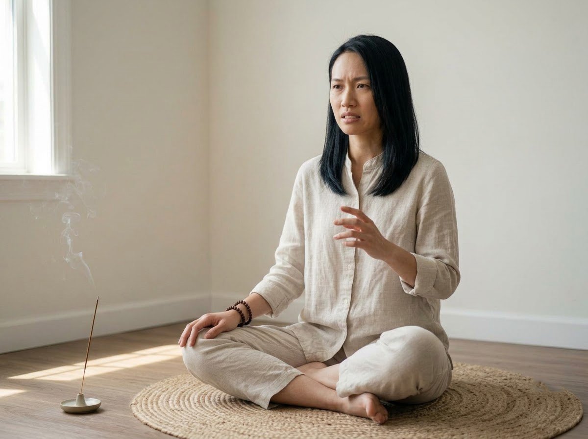 Người ngồi thiền với vẻ bồn chồn không yên, năm triền cái khiến ngồi thiền không yên