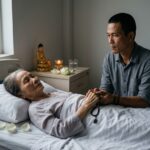 Niệm Chết: Nhìn Thẳng Sự Chết Và Mất Mát Để Sống Trọn Vẹn Hơn 10 người đàn ông ngồi bên giường bệnh của mẹ để hiểu hơn về niệm chết