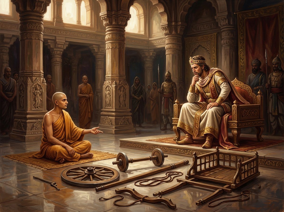 Tỳ kheo Na-tiên hỏi vua Mi-lan-đà về cỗ xe, ví dụ cỗ xe minh họa vô ngã